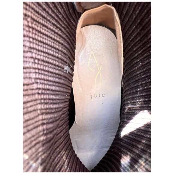 Joie x Revolve Neely Women's Sz 7.5 Knit Block Heel Ribbed Brown Bootie Pull On - Picture 11 of 11